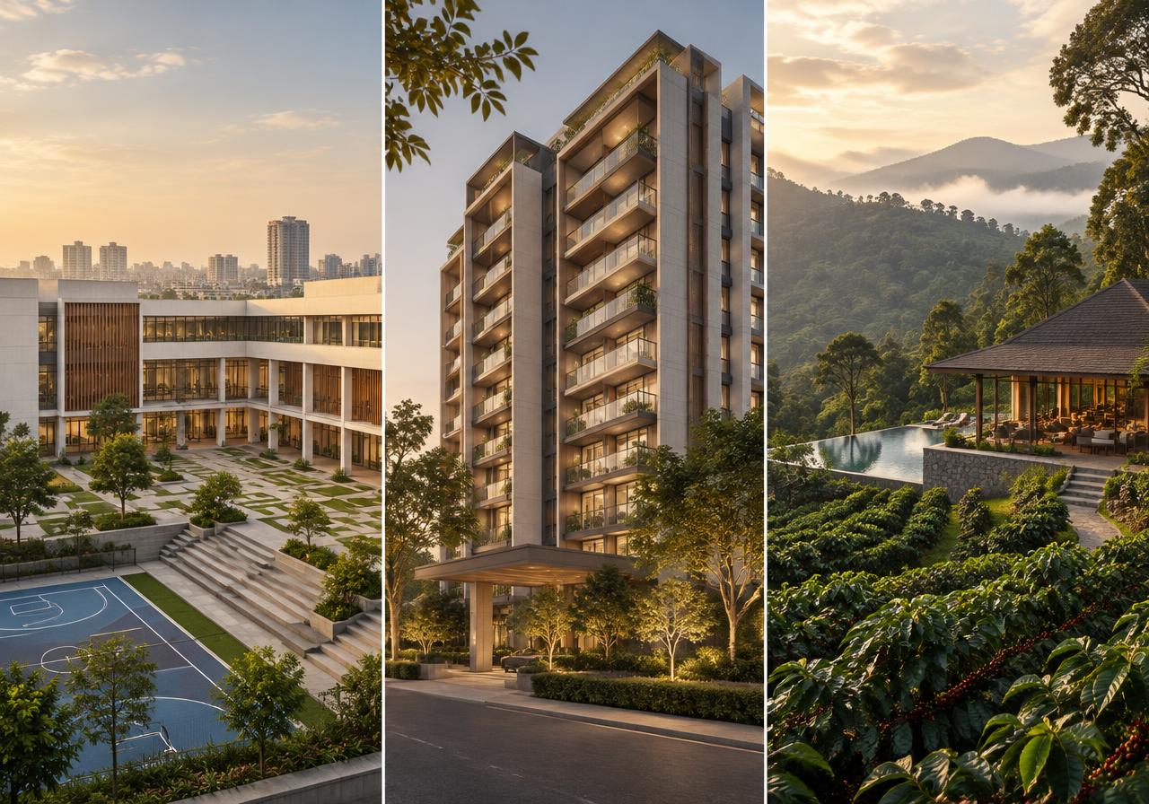 Indian education, real estate and hospitality sectors